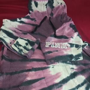 PINK Victoria's Secret Purple Tie-Dye Hoodie Size L